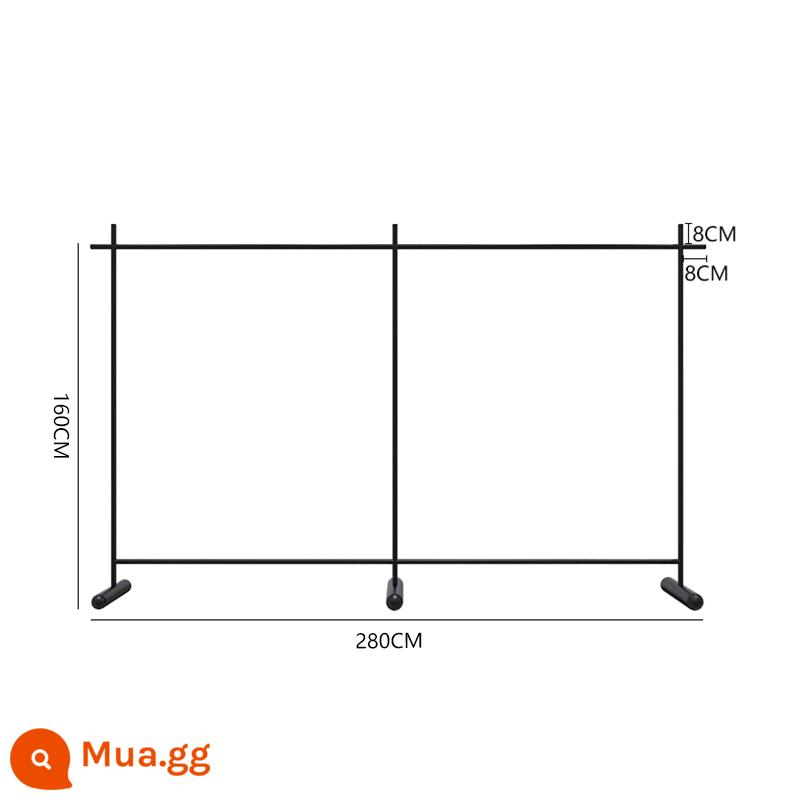 Cửa hàng quần áo màu đen giá treo trưng bày treo sàn Kệ Nakajima cửa hàng quần áo nam và nữ giá thép không gỉ đặc biệt - Chân đế hình trụ màu đen dài 280cm cao 160cm