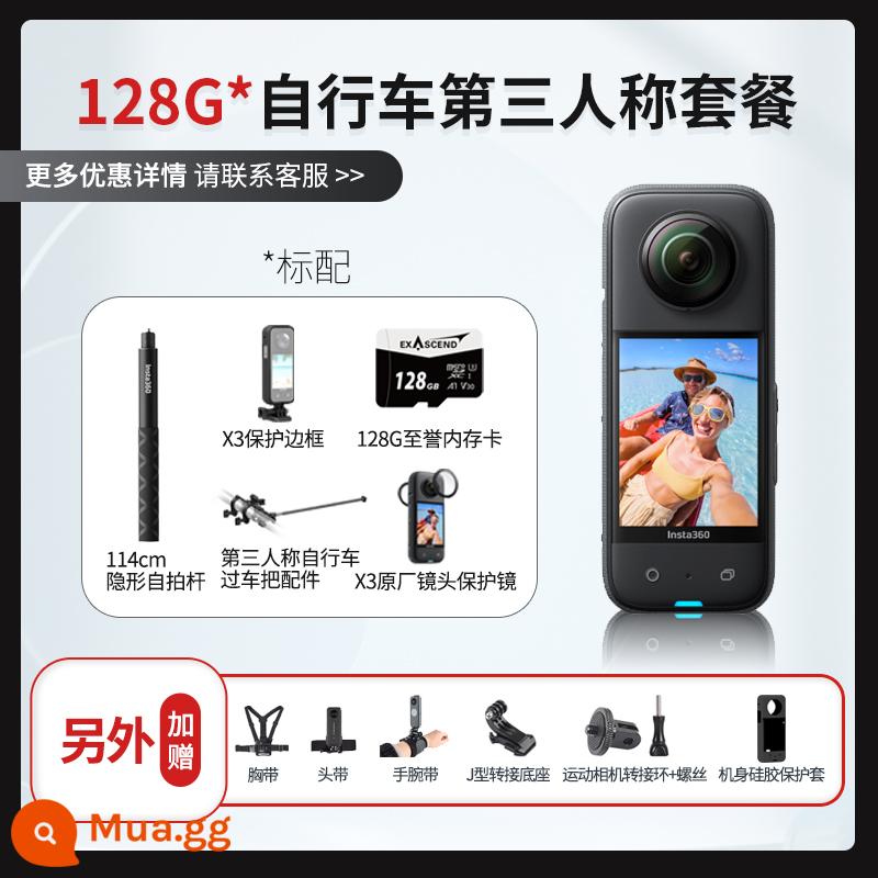 X3 spot Insta360/Shadow Stone MỘT X2 X3 chuyển động toàn cảnh đầu máy chống rung đi máy ảnh Vlog - Gói xem xe đạp ONE X3 128G cho người thứ ba