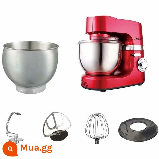 Máy đầu bếp gia dụng thương mại nước ngoài Sonifer 5L5.5L6.2L7L8L12L Máy trộn mì điện tự động - Đỏ 1200W8075 7L