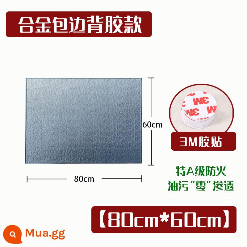 Tấm cách nhiệt tủ lạnh chịu nhiệt độ cao bếp tấm cách nhiệt chống cháy lò bếp vách ngăn chống dầu lò vi sóng tấm chống cháy tấm thảm - Kiểu dáng có viền và keo dính bằng hợp kim 80 * 60cm