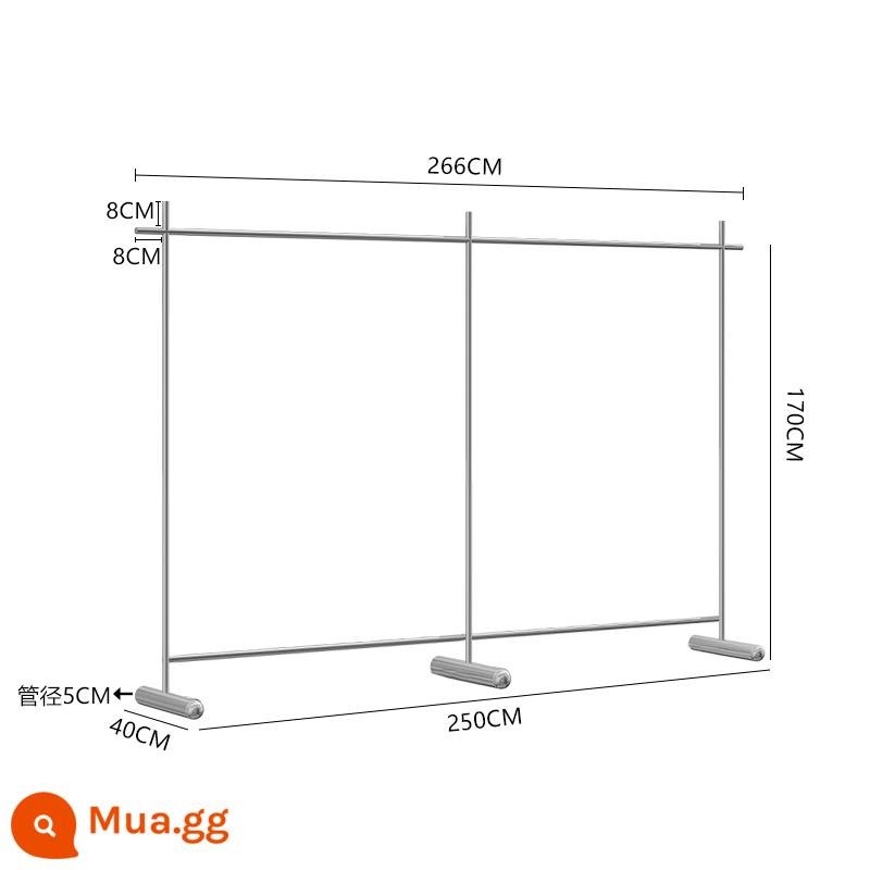 Giá trưng bày cửa hàng quần áo bằng thép không gỉ từ trần đến sàn đơn giản Móc treo nam nữ Nakajima cửa hàng quần áo trẻ em kệ đạo cụ trưng bày - Chân đế sàn 250*170cm