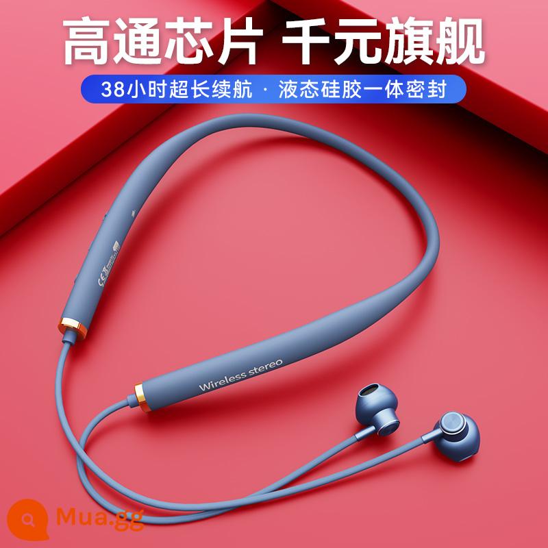 Sony áp dụng tai nghe Bluetooth cao cấp không dây đeo cổ kiểu in-ear 2022 chống ồn mới dành cho chạy bộ thể thao - Loại bán trong tai màu xanh mờ [chip Qualcomm của Hoa Kỳ + vòng đệm silicon lỏng]