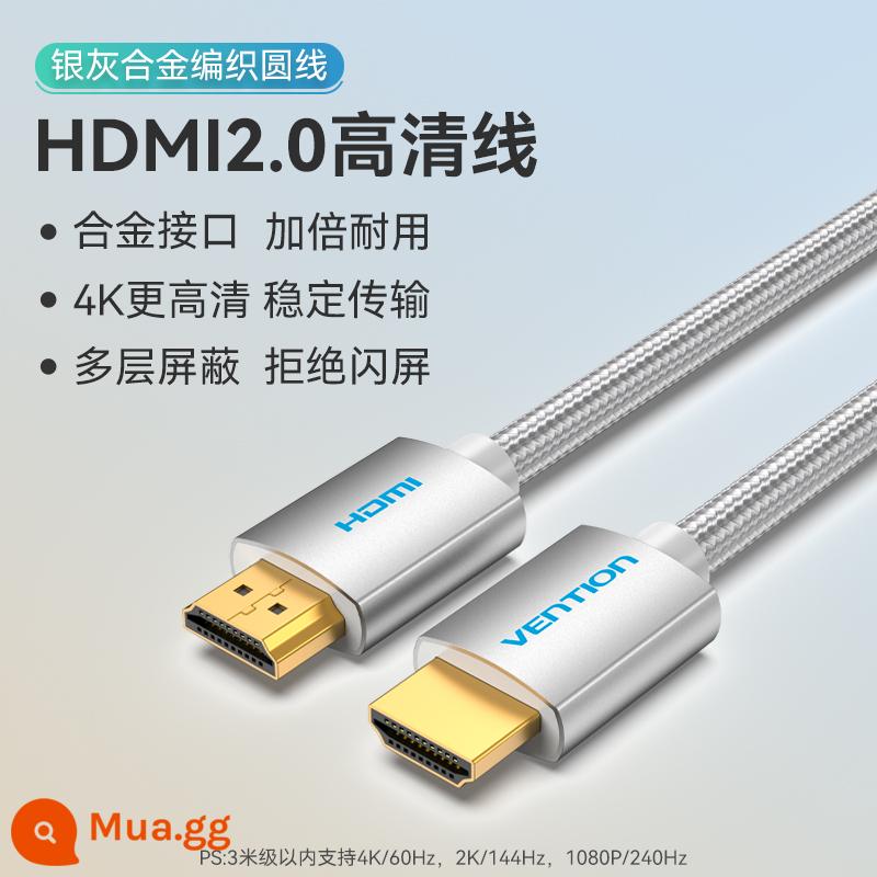 Wei Xun HDMI Cáp Kết Nối Độ Nét Cao Màn Hình Cáp Nối Dài 2.0 4K Máy Tính Tivi Máy Chiếu Dữ Liệu 144Hz - Dây bện hợp kim màu xám bạc (bán giải phóng năm mới)