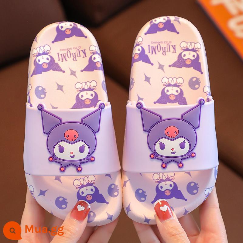 Sanrio Kuromi đồng thương hiệu dép trẻ em bé gái mùa hè dễ thương trong nhà chống trượt cho bé cỡ vừa và lớn dép trẻ em - (Được ủy quyền chính hãng) 1925 Culomi--Tím