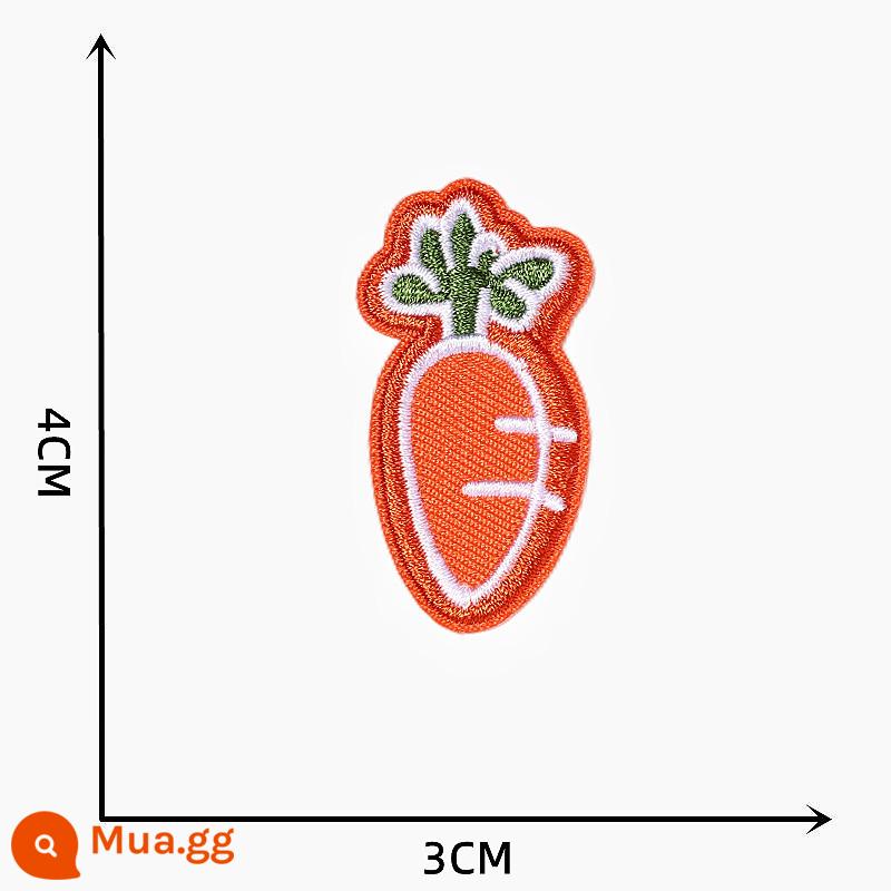 Thời Trang Hoạt Hình Dễ Thương Vải Dán Quần Áo Giày Tự Dính Thêu Lỗ Nhỏ Dán Xuống Áo Sửa Chữa Lỗ Dán Trang Trí - Cà rốt màu xanh hồ/kiểu tự dính