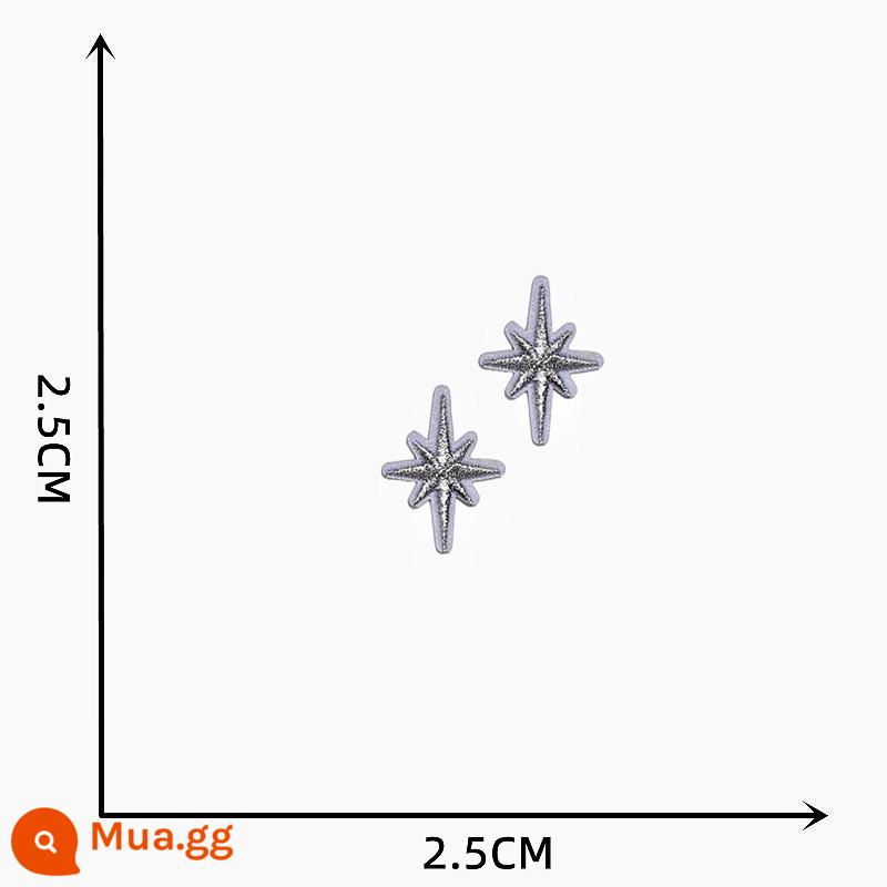 Thời Trang Hoạt Hình Dễ Thương Vải Dán Quần Áo Giày Tự Dính Thêu Lỗ Nhỏ Dán Xuống Áo Sửa Chữa Lỗ Dán Trang Trí - 1 cặp sao bạc xanh đậm