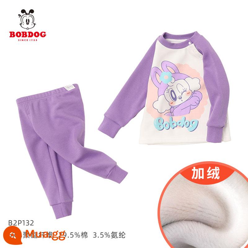 Babbean bé bộ quần áo thu đông cotton không xương đáy xuân thu đông mỏng vệ sinh trẻ em quần bé gái bộ đồ lót - Plus kiểu nhung - Tím Babu Bean - Nhung dày dặn không rơi loại A - Kiểu ngang lưng