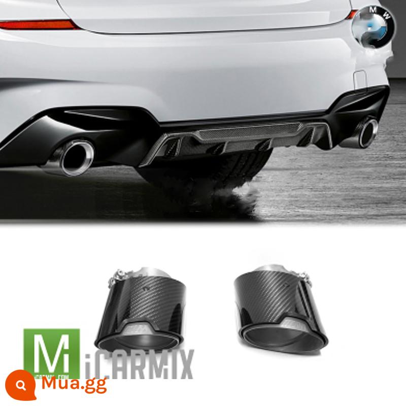 Thích hợp cho BMW 3 series mới sửa đổi môi sau bằng sợi carbon Môi sau G20G28325i môi sau bằng sợi carbon MP từ 20 đến nay - Cặp ống xả MP 3 series mới bằng sợi carbon, chỉ phù hợp cho xe nguyên bản miệng tròn