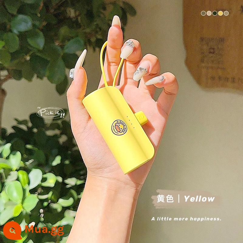 G.DUCK Little Yellow Duck Bộ sạc di động mini Apple Android Giao diện kép đi kèm với cáp để lên máy bay 5000mAh - gà vàng