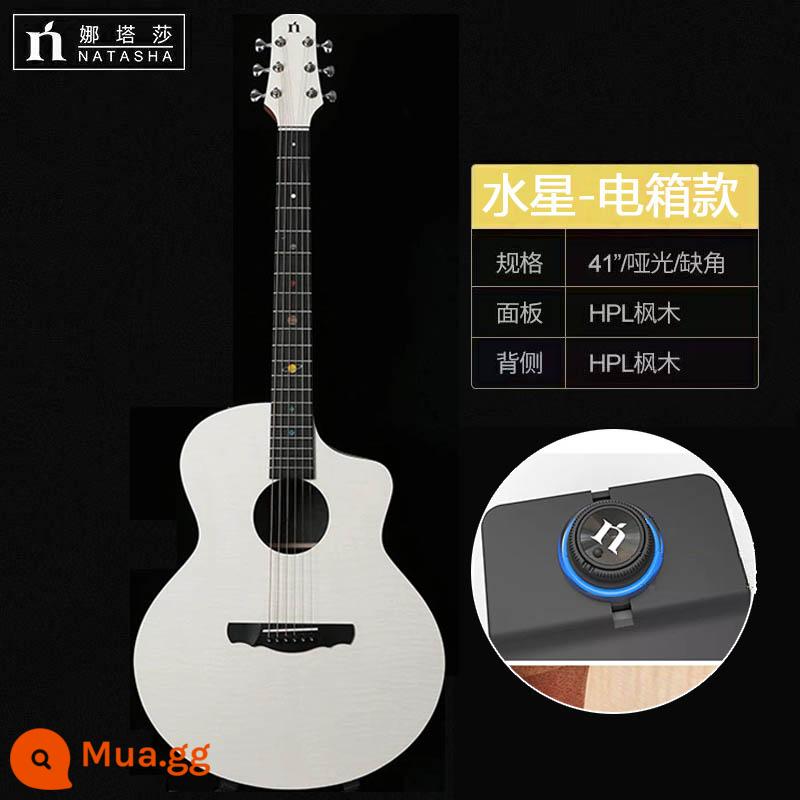 Natasha Natasha Hệ Mặt Trời Sao Thổ Lỗ Đen Thủy Ngân Đàn Guitar Full Đơn Bảng Dân Gian Đen 36 41 Inch Mới Bắt Đầu - Mẫu hộp điện Mercury 41 inch chính hãng