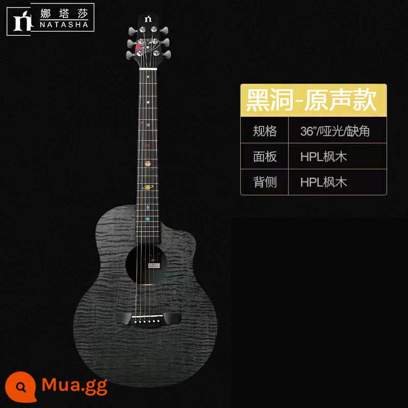 Natasha Natasha Hệ Mặt Trời Sao Thổ Lỗ Đen Thủy Ngân Đàn Guitar Full Đơn Bảng Dân Gian Đen 36 41 Inch Mới Bắt Đầu - Mẫu âm thanh Black Hole 36 inch bị thiếu các góc