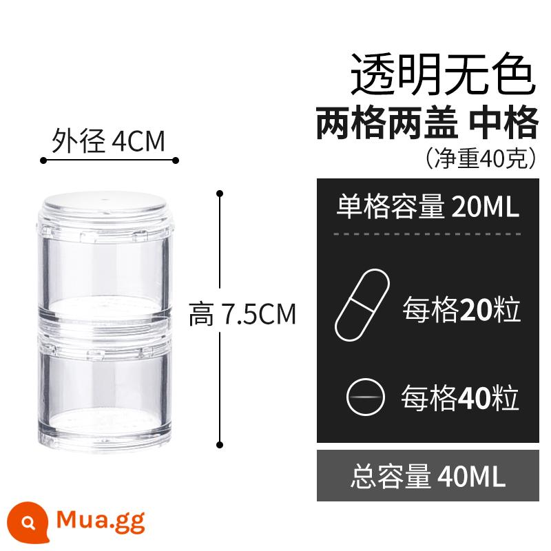 Đóng gói hộp thuốc xách tay cấp thực phẩm niêm phong chống ẩm một tuần lưu trữ nhỏ máy tính bảng viên nang hộp thuốc phân loại nhỏ - Lưới đôi không màu lưới trung bình