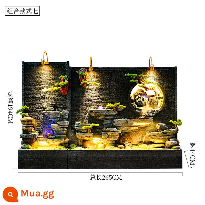 Đồi Rocked và Fountain Water Water Wall Wall - Kết hợp bảy 265*44*194CM