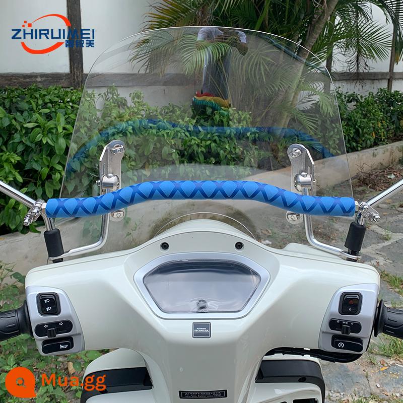 Zhiruimei phù hợp với thanh cân bằng đã sửa đổi của Honda ns125la thanh ngang giá điện thoại di động thanh mở rộng tay vịn cho trẻ em - NS125LA sọc xanh viền trên đường kính 22mm độ dày thành 7,8