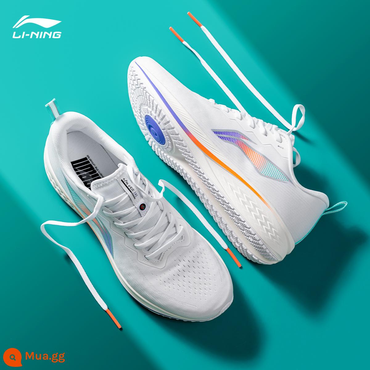 Li Ning Chitu 6PRO chạy bộ nam mùa xuân 2023 mới chiến đấu thực tế đua xe chạy thể thao nữ ARMT013 - Tiêu chuẩn trắng "Thỏ đỏ 6"