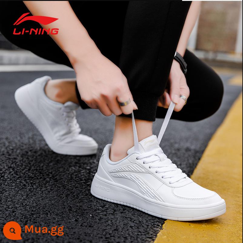 Giày Sneakers Nam Li Ning Thu Đông 2022 Giày Nhỏ Màu Trắng Không Quân Số 1 Cổ Thấp Thời Trang Nam Thoáng Khí Giày Thường - Tiêu chuẩn trắng 335-1