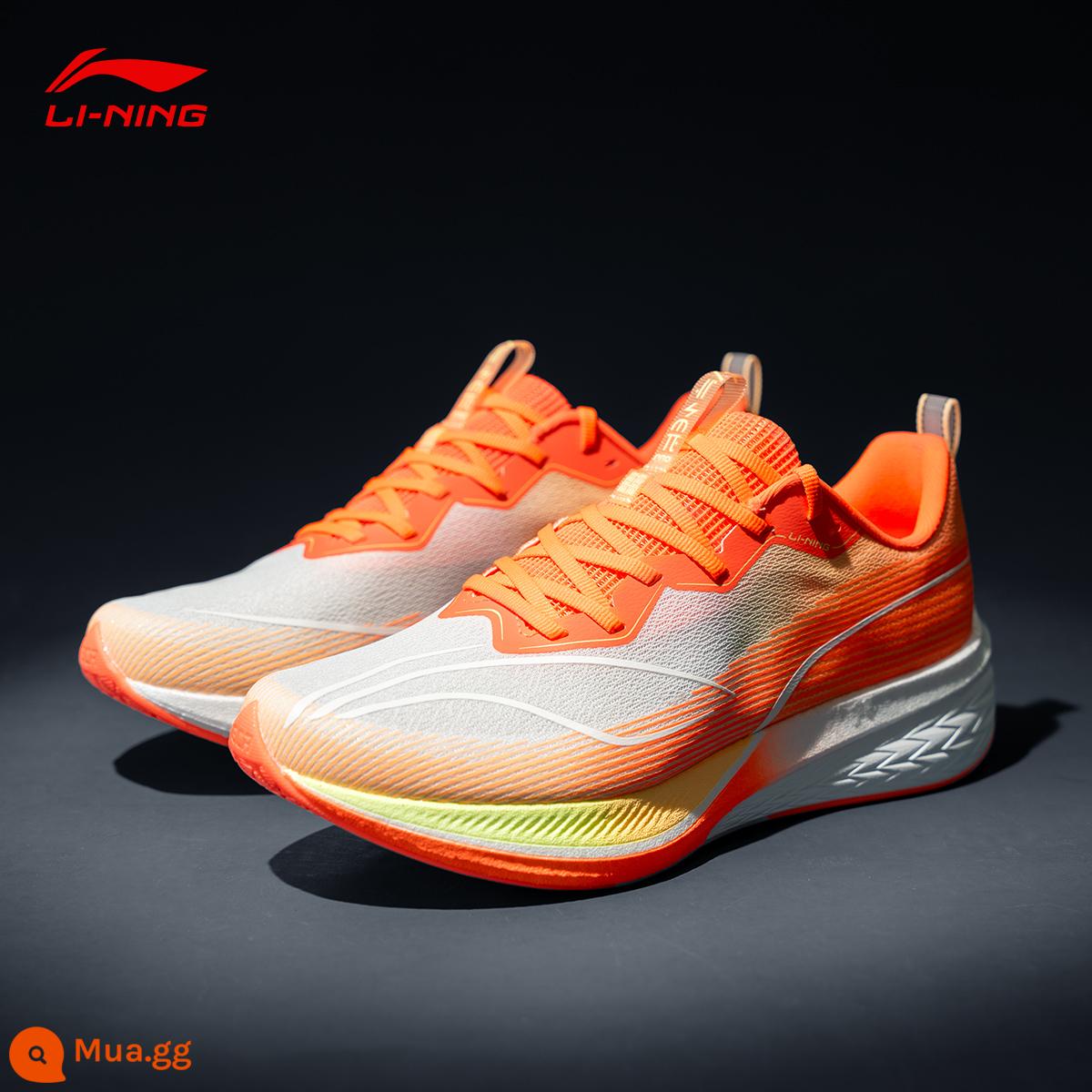 Li Ning Chitu 6PRO chạy bộ nam mùa xuân 2023 mới chiến đấu thực tế đua xe chạy thể thao nữ ARMT013 - Tiêu chuẩn màu trắng/huỳnh quang màu cam mật "Thỏ đỏ 6pro"