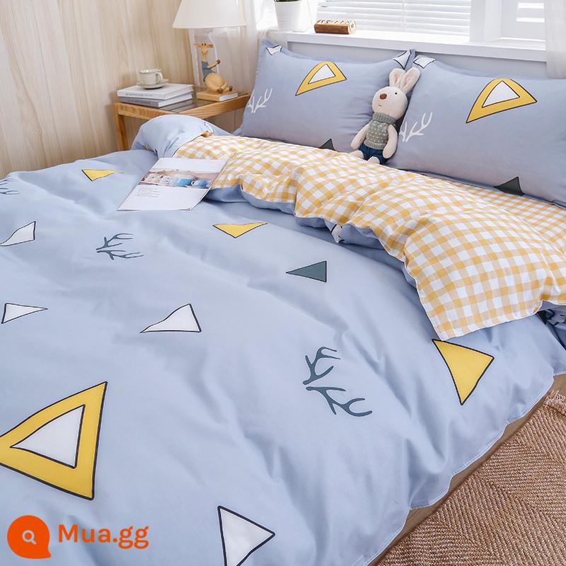 Vỏ chăn đơn mảnh ký túc xá sinh viên đơn 150x200x230 mùa đông giặt nước tinh khiết cotton vỏ chăn đôi chải chăn - cuộc sông đơn giản