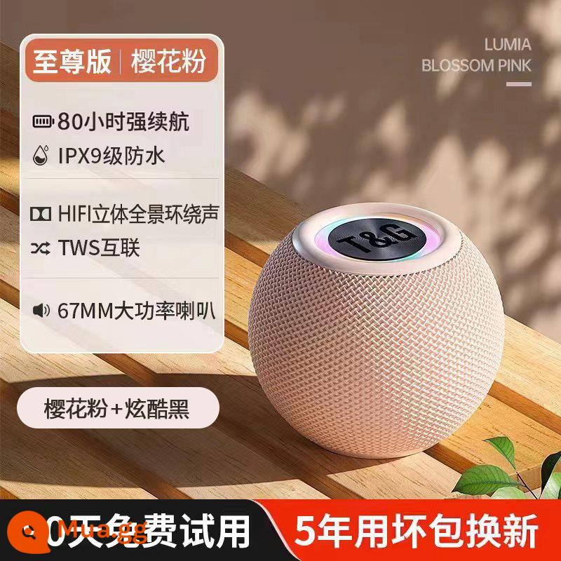 Thích hợp cho loa Bluetooth Sony mini âm thanh gia đình loa siêu trầm di động nhỏ không dây tác động chất lượng cao - 2 gói giá cả phải chăng [Hồng Sakura + Đen mát] Âm thanh vòm toàn cảnh âm thanh nổi HIFI·Loa siêu trầm 12D·Tuổi thọ pin mạnh