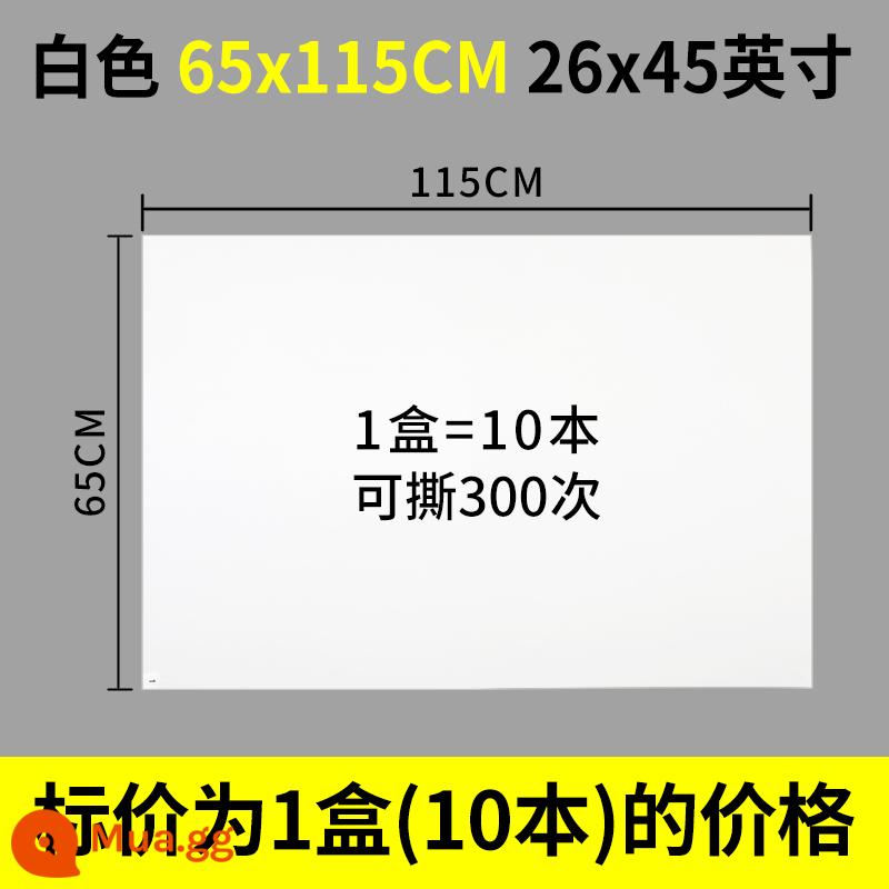 Thảm dính phòng thí nghiệm có thể xé được không bám bụi xưởng cửa bước loại bỏ bụi miếng dán duy nhất hộ gia đình bụi dính sàn - Dày - trắng 65*115cm (1 hộp 10 cuốn, 300 tờ) 26x45 inch