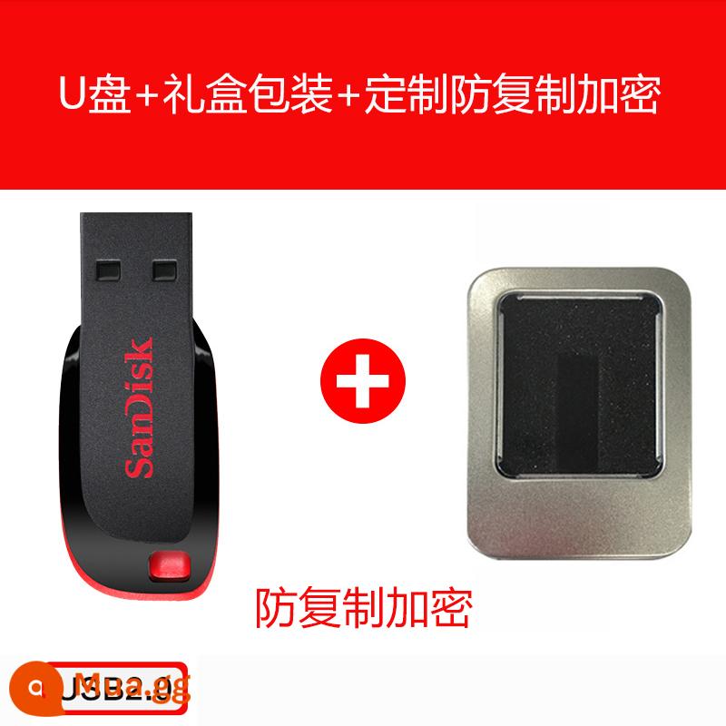 Ổ Đĩa Flash Sandisk 8g16g32g64g128g Xe Mã Hóa Chống Sao Chép Tinh Tế Dịu Dàng Ổ Đĩa Flash USB Cool Blade CZ50 - Đĩa U + mã hóa và chống sao chép tùy chỉnh + bao bì hộp sắt quà tặng