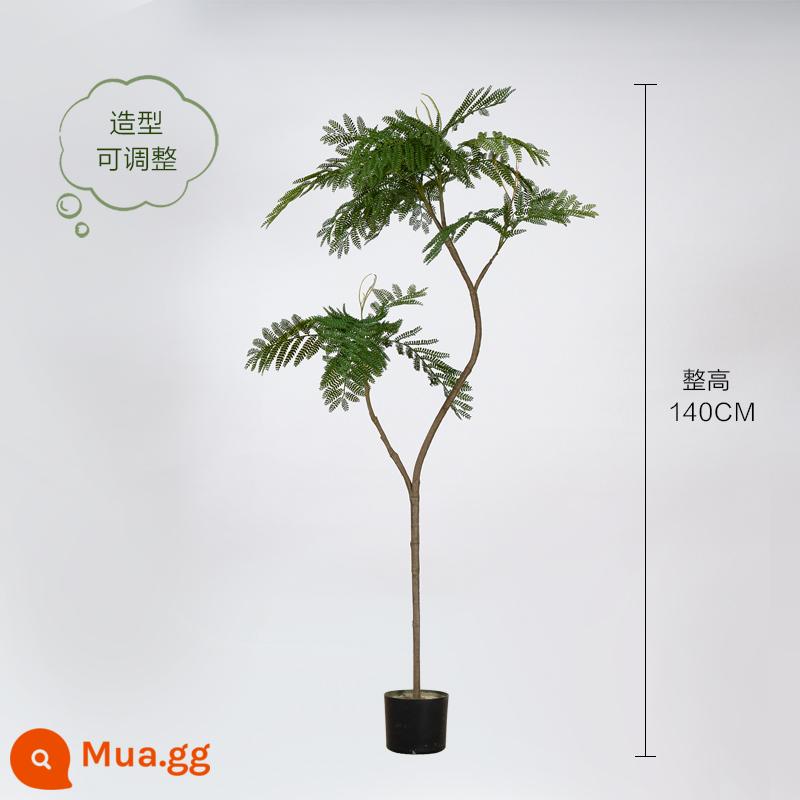 Màu xanh jacaranda mô phỏng cây xanh cao cấp ánh sáng sang trọng trong nhà trang trí phòng khách hoa sinh học giả cây trồng trong chậu lớn trên sàn - Jacaranda xanh nhạt sang trọng 140CM