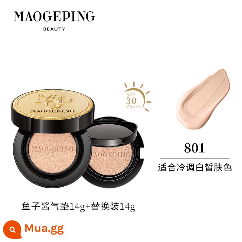 [Quà tặng năm mới] Mao Geping Luxury Caviar Flawless Air Cushion Foundation Liquid Set Che khuyết điểm Dưỡng ẩm Nuôi dưỡng Da - Bộ kem chống nắng 14g 801 "có nạp tiền"