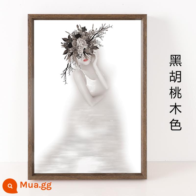 Hanlu phẳng khung ảnh hợp kim nhôm ba chiều khung ảnh poster khung quảng cáo khung treo tường 36 inch khung ảnh khung tùy chỉnh thực hiện - màu óc chó đen