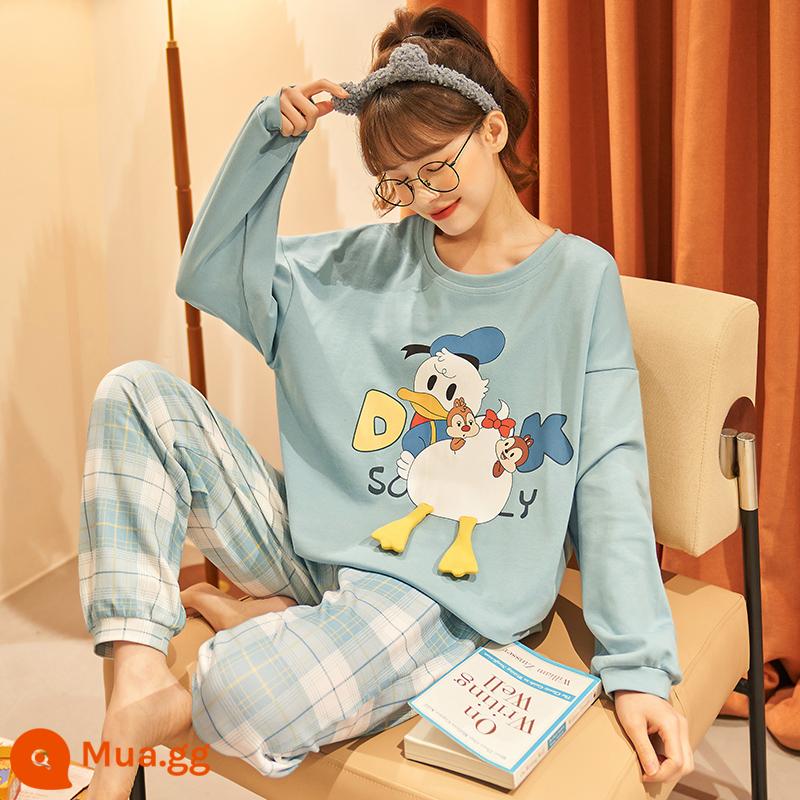 Pure cotton pyjama nữ mùa thu và mùa đông dài -sleeved fat sister lớn Size Hai phiên bản Hàn Quốc của bộ phim hoạt hình dễ thương nhà bình thường - HFF-21377