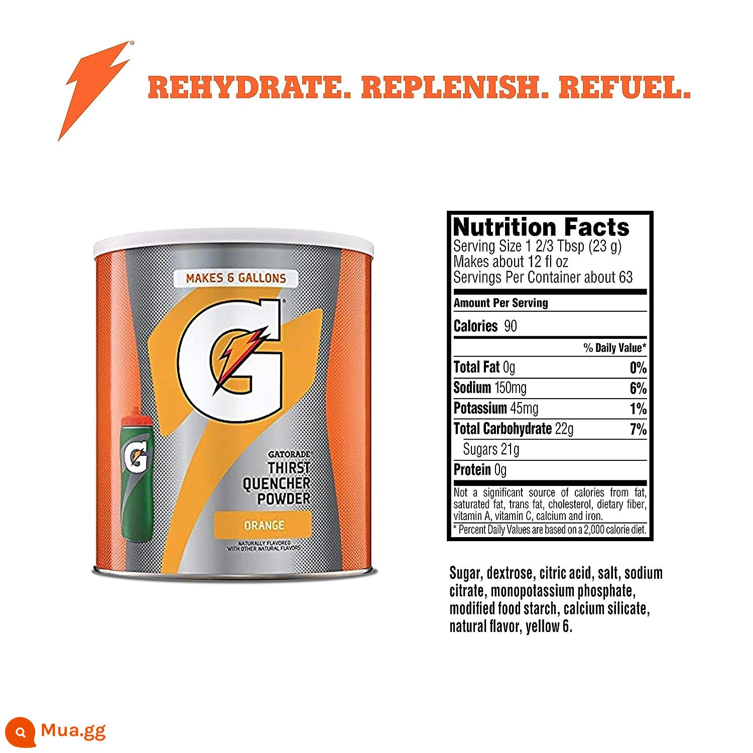 Guoxian Gatorade gửi chai nước uống điện giải rắn thể dục chức năng năng lượng bột hạt không đường - Thùng-Cam chuyên nghiệp-1440g