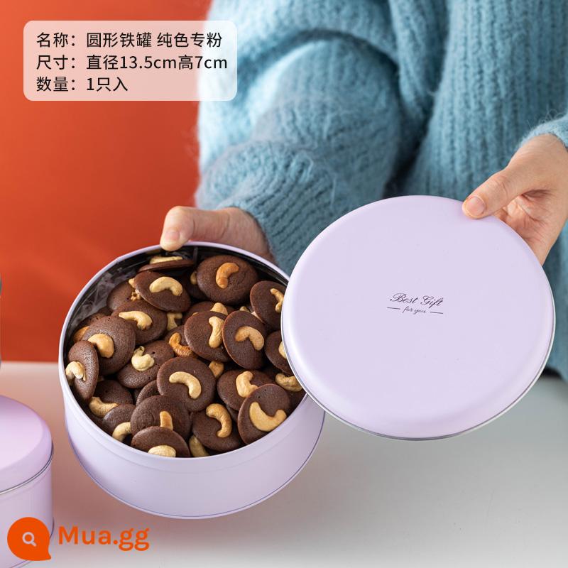 Cookie bao bì hộp hộp thiếc hộp đường hộp quà tặng hộp rỗng đám cưới sáng tạo kẹo đám cưới kẹo jar trẻ em của sáu một 61 - Màu hồng tinh khiết size nhỏ