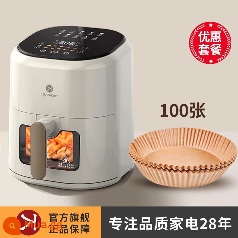 LIREN AIR FRIED POT LIBETIAN PHỤ HUYNH 2022 NỀN TẢNG MỚI Đa chức năng đa năng lớn - [Gói ưu đãi] Nồi chiên không dầu 4,5L + giấy chiên*100