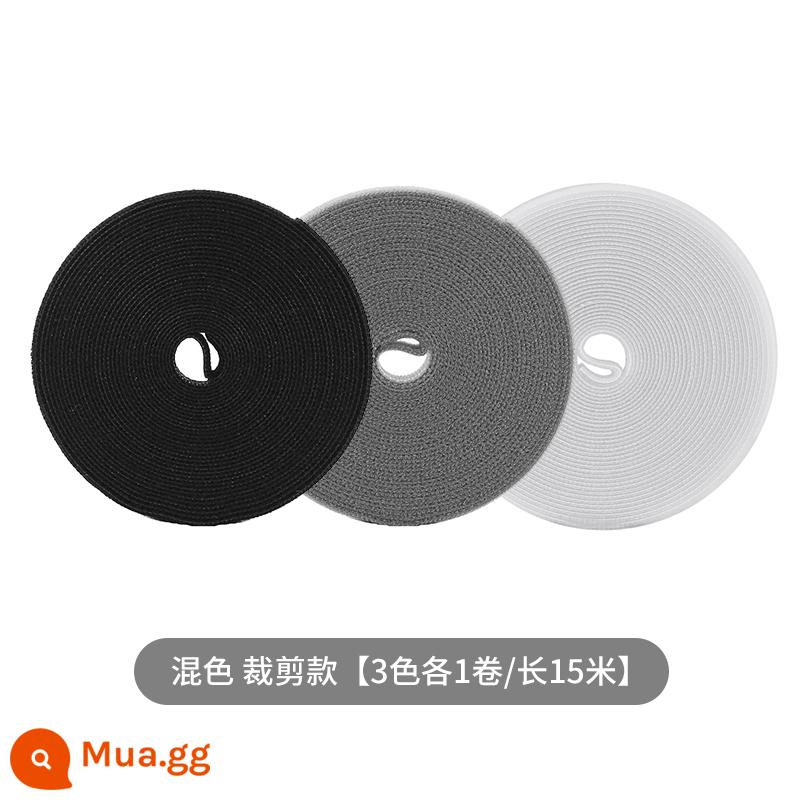 Hiện vật lưu trữ dòng dữ liệu Velcro dây buộc cáp tổ chức khai thác máy tính với định tuyến dây máy tính để bàn dây đeo cố định - Hỗn hợp màu cắt ra [một cuộn ba màu]