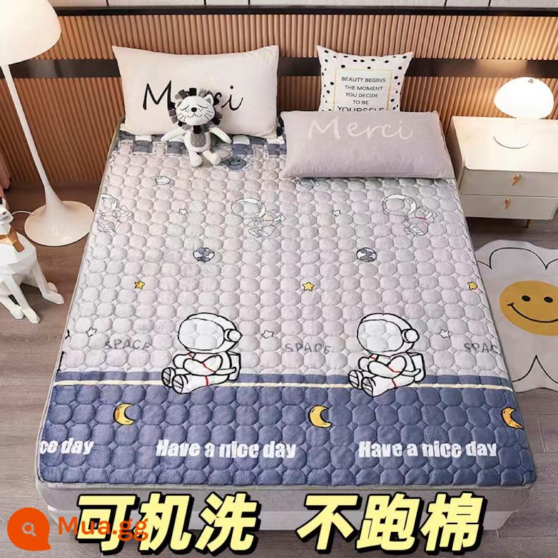 Dày flannel nệm nhà đôi tatami mat ký túc xá sinh viên giường đơn sàn nệm chăn - Phi hành gia [Flannel]