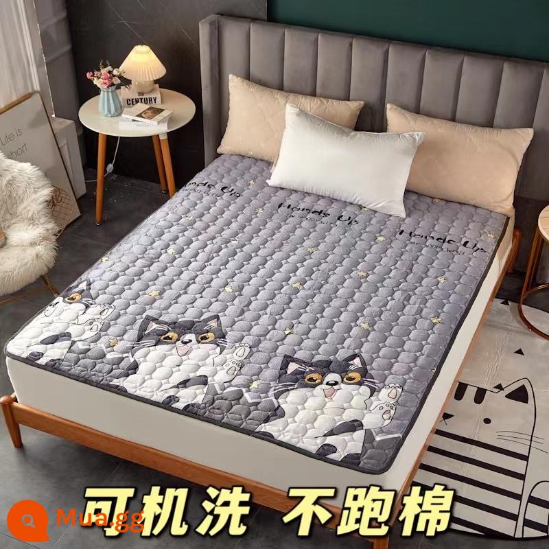 Dày flannel nệm nhà đôi tatami mat ký túc xá sinh viên giường đơn sàn nệm chăn - Mèo Dễ Thương [Flannel]