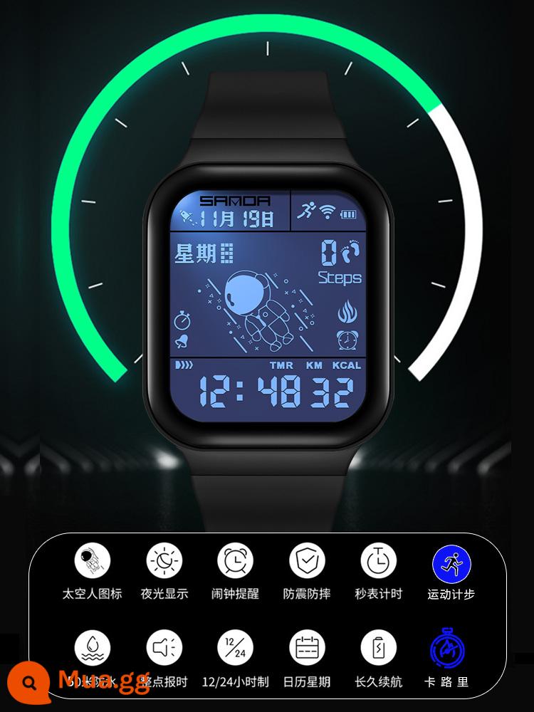 Đồng Hồ Thông Minh Thể Thao Nam Học Sinh Trung Học Cơ Sở Trẻ Em Tuổi Teen Đồng Hồ Báo Thức Đo Quãng Đường Đi Chống Thấm Nước Dạ Quang Đồng Hồ Điện Tử - [Đa chức năng đen trắng] Bảo hành trọn đời