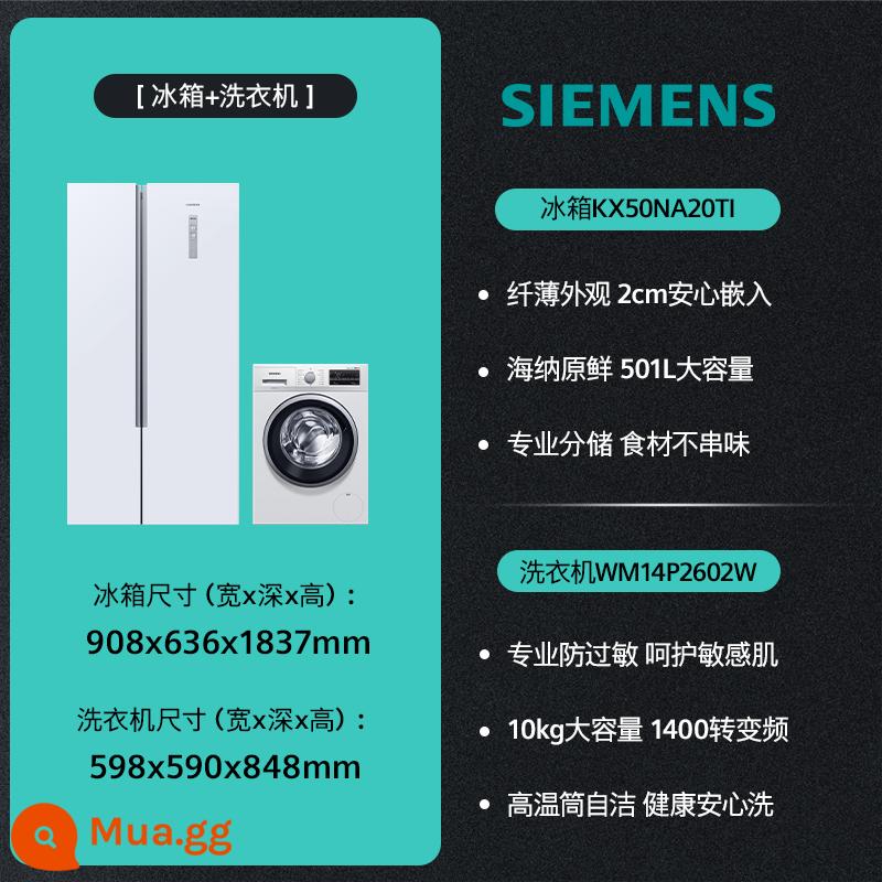 Bộ kết hợp máy giặt tủ lạnh Siemens 501L tủ lạnh 2 cửa 10 kg máy giặt lồng giặt hoàn toàn tự động - Bộ tủ lạnh 2 cửa 501L + bộ máy giặt 10kg