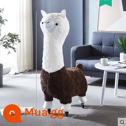 Sáng Tạo Alpaca Ghế Phân Động Vật Ngồi Phân Sàn Đồ Nội Thất Trang Trí Trang Trí Phòng Khách Tân Gia Di Chuyển Nhà Mới Quà Tặng - Lớn màu nâu với ròng rọc