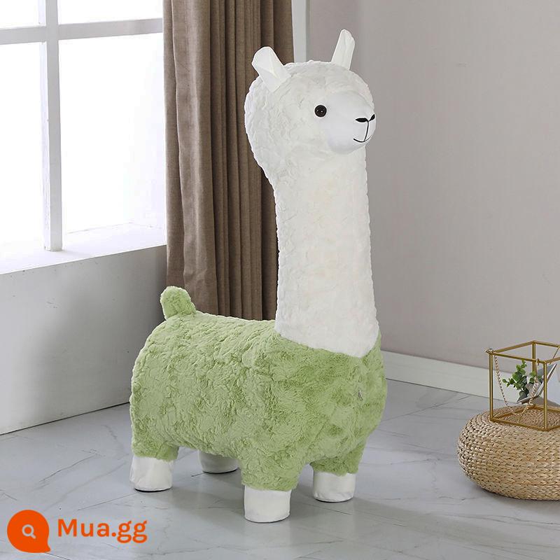 Sáng Tạo Alpaca Ghế Phân Động Vật Ngồi Phân Sàn Đồ Nội Thất Trang Trí Trang Trí Phòng Khách Tân Gia Di Chuyển Nhà Mới Quà Tặng - Màu xanh lá cây lớn - sherpa dày mềm có thể tháo rời và giặt được