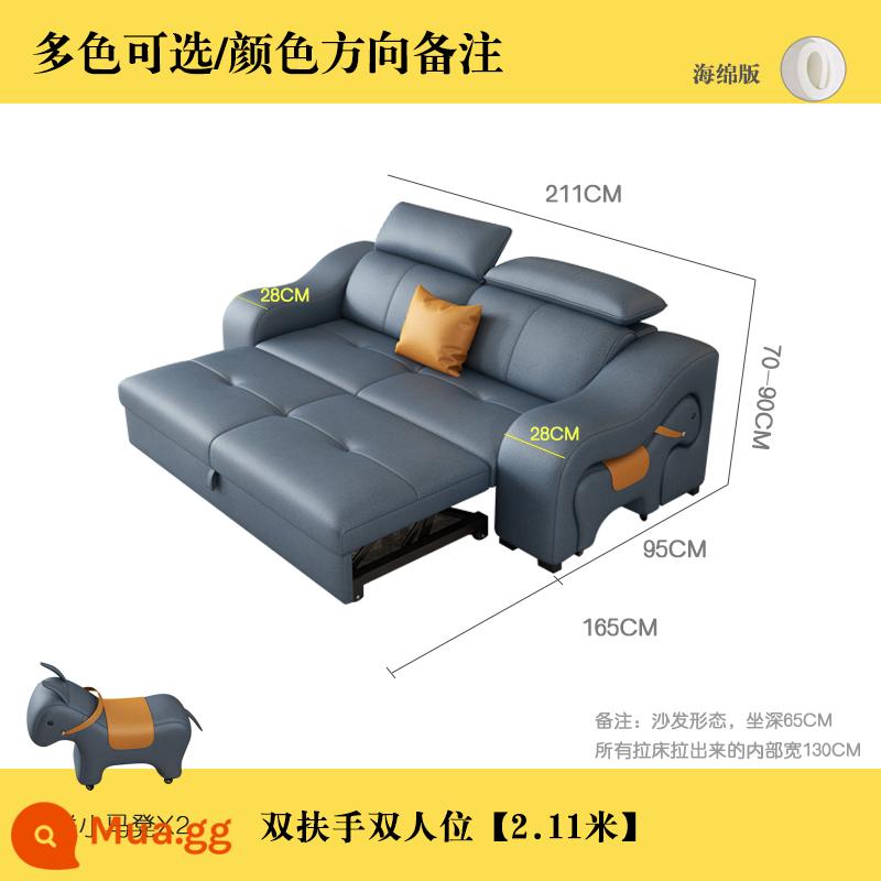 Công nghệ giường sofa vải có thể gập lại đa chức năng trường kỷ kép lưu trữ lớn và nhỏ loại căn hộ hiện đại kiểu lưới ngựa màu đỏ - Hàng thẳng [2,1 mét] vải công nghệ nano phiên bản xốp