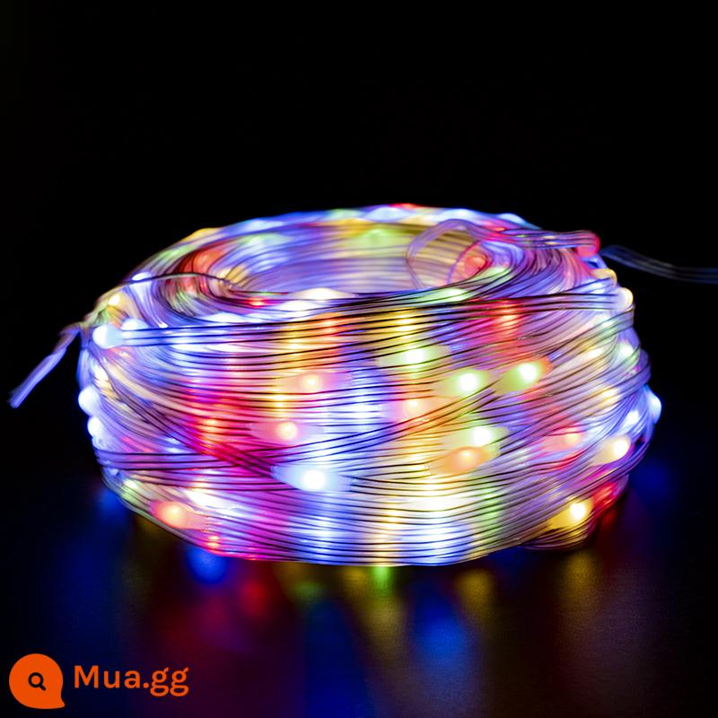 Đèn LED năng lượng mặt trời nhỏ nhiều màu sắc đèn nhấp nháy chuỗi ánh sáng gypsophila chuỗi ánh sáng ngoài trời chống nước cây ánh sáng ngoài trời ngôi sao ánh sáng trang trí - màu