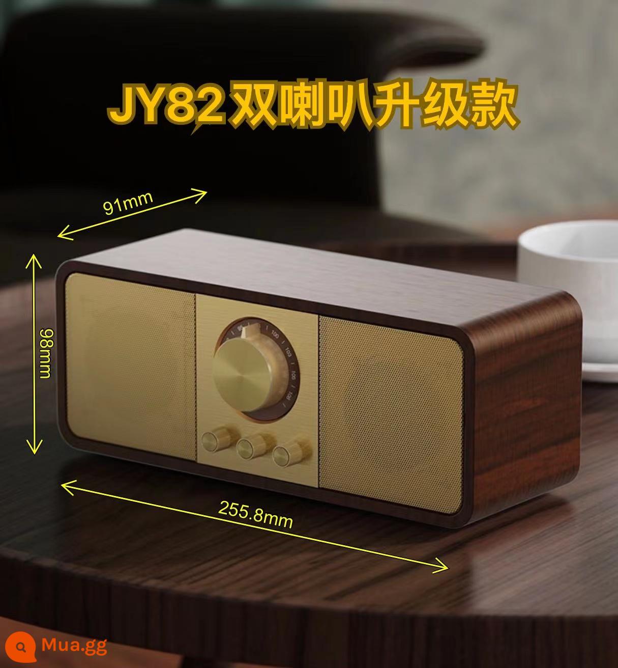 Ngoại Thương Mới JY66 Retro Loa Bluetooth Không Dây Đài FM Loa Siêu Trầm Bằng Gỗ Di Động Loa Bluetooth - Model nâng cấp loa kép JY82