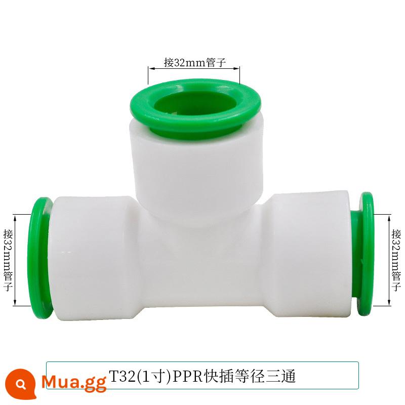 Đầu nối nhanh PPR 4 điểm 20 phụ kiện đường ống nước PE hàn kín hai đầu nối nhanh không dùng nhiệt trực tiếp trong dòng - Áo thun cắm nhanh YS màu trắng nhạt 32