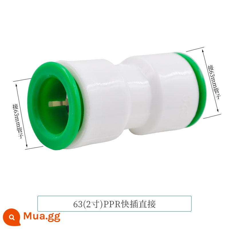 Đầu nối nhanh PPR 4 điểm 20 phụ kiện đường ống nước PE hàn kín hai đầu nối nhanh không dùng nhiệt trực tiếp trong dòng - Tím đậm YS Quick Connect Direct Xanh 63