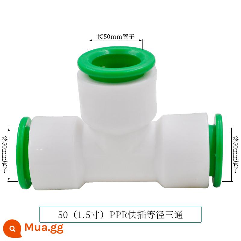 Đầu nối nhanh PPR 4 điểm 20 phụ kiện đường ống nước PE hàn kín hai đầu nối nhanh không dùng nhiệt trực tiếp trong dòng - Áo thun cắm nhanh YS màu vàng xanh 50