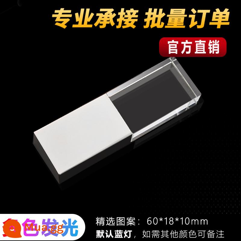 Pha lê dạ quang đèn flash 64g 3.0 dung lượng lớn chống thấm nước tốc độ cao trường đám cưới công ty quà tặng USB tùy chỉnh logo - trong suốt dài