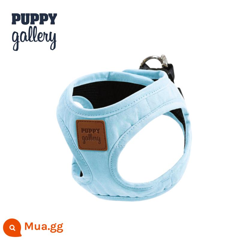 Hàn Quốc PuppyGallery Macaron Ngực Lưng Dây Xích Chó Dây Xích Vest Đi Dắt Chó Nhỏ - Ngực và lưng màu xanh nhạt