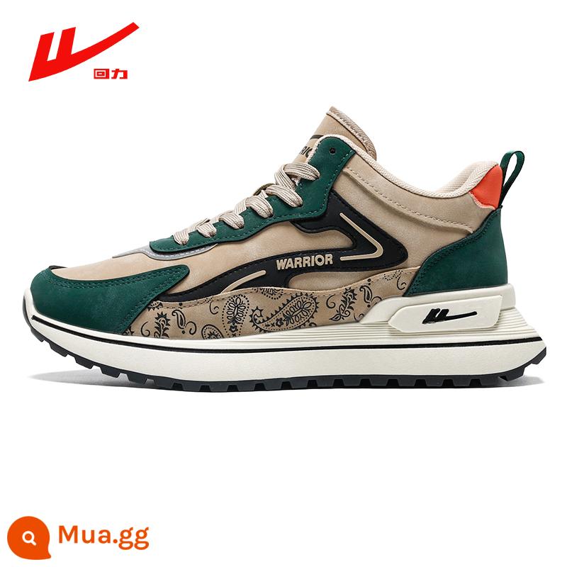 Giày nam Hui Power's Store Flagship Store Show Snow Shoes chính hãng giày cao đông ngoài trời giày cotton nam ấm áp mùa đông ấm áp và nhung - K716-2104 bề mặt da màu xanh đậm kaki không có nhung