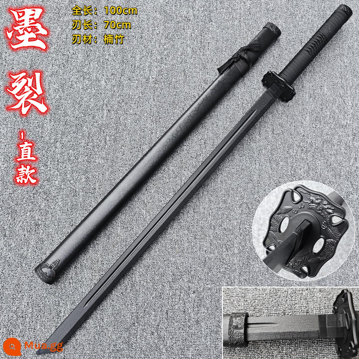 Tre gỗ Đường Hengdao thanh kiếm thanh kiếm gỗ có vỏ bọc Hán thanh kiếm Miao thanh kiếm samurai lưỡi huấn luyện đạo cụ đồ chơi trẻ em thanh kiếm gỗ - Mực nứt kiểu thẳng