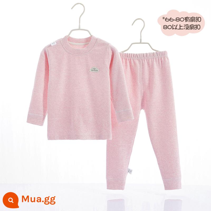 Bộ quần áo mùa thu và quần vệ sinh cotton nguyên chất cho bé trai và bé gái, bộ đồ lót cotton ấm áp màu nhung mềm mại cho bé mùa thu đông - 7652 hoa hồng đỏ 260g trọng lượng cao